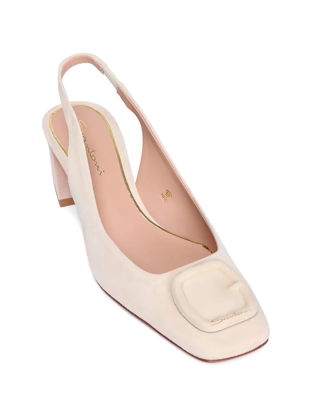 Santoni buckle-detail slingback sandals Beige
