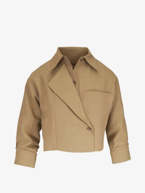 TWP cropped wrap-front blouse