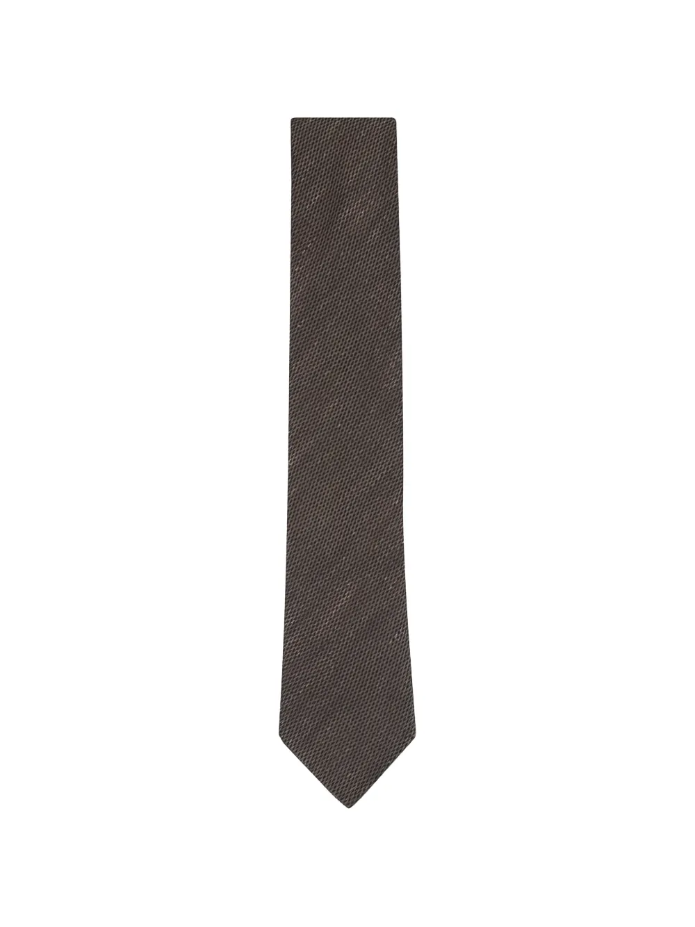 Zegna textured silk tie - Braun
