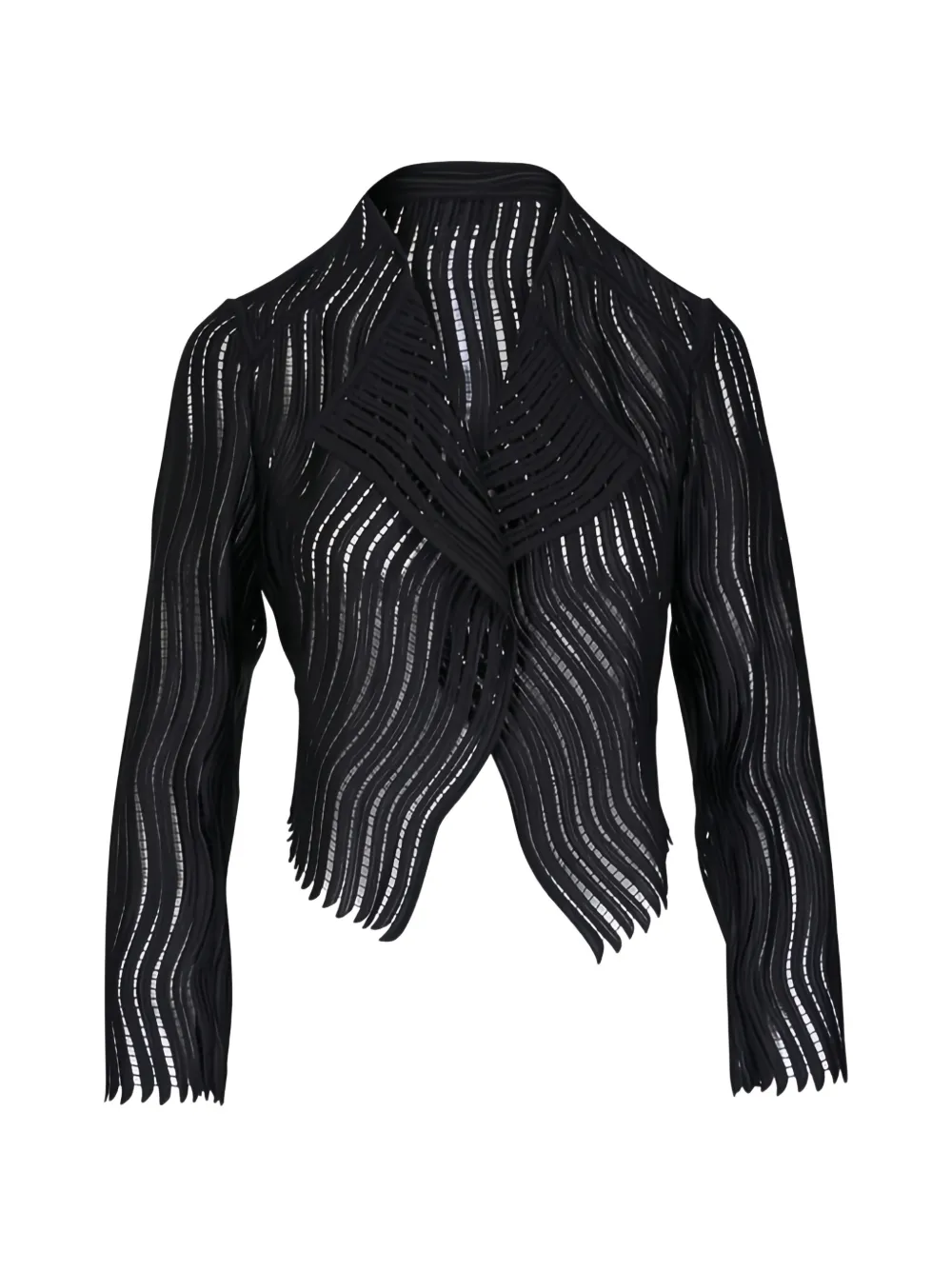 Akris Ariel open-knit cropped jacket - Black