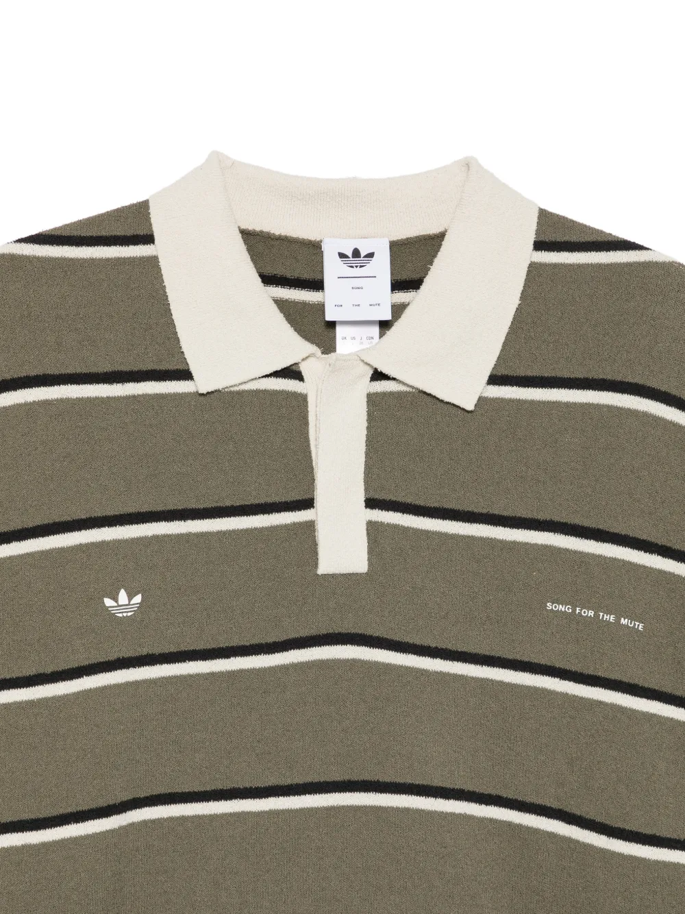 adidas x Song for The Mute 007 gestreept poloshirt met lange mouwen Groen