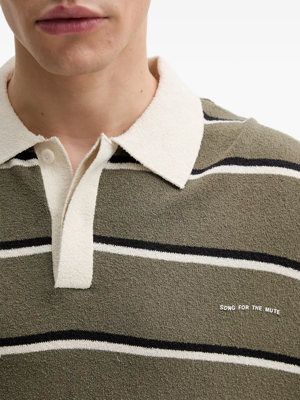 adidas x Song for The Mute 007 gestreept poloshirt met lange mouwen Groen