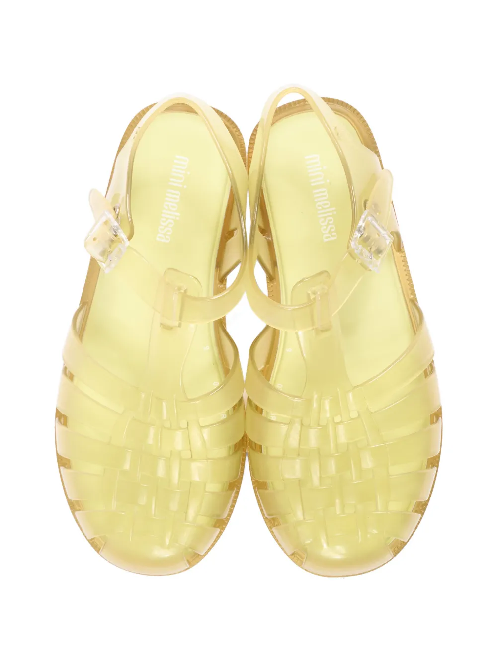 Mini Melissa Possession caged buckle-fastening sandals Geel