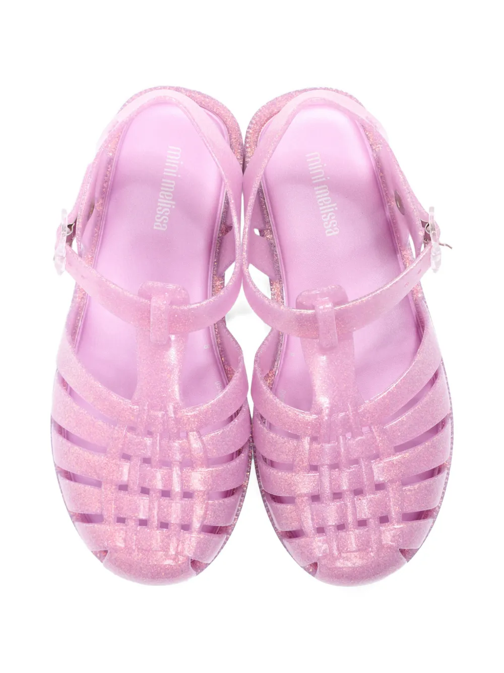 Mini Melissa Possession glitter-effect caged sandals Paars