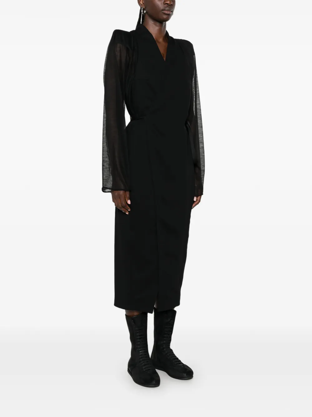 Rick Owens Cyclops jas met gewatteerde schouders Zwart