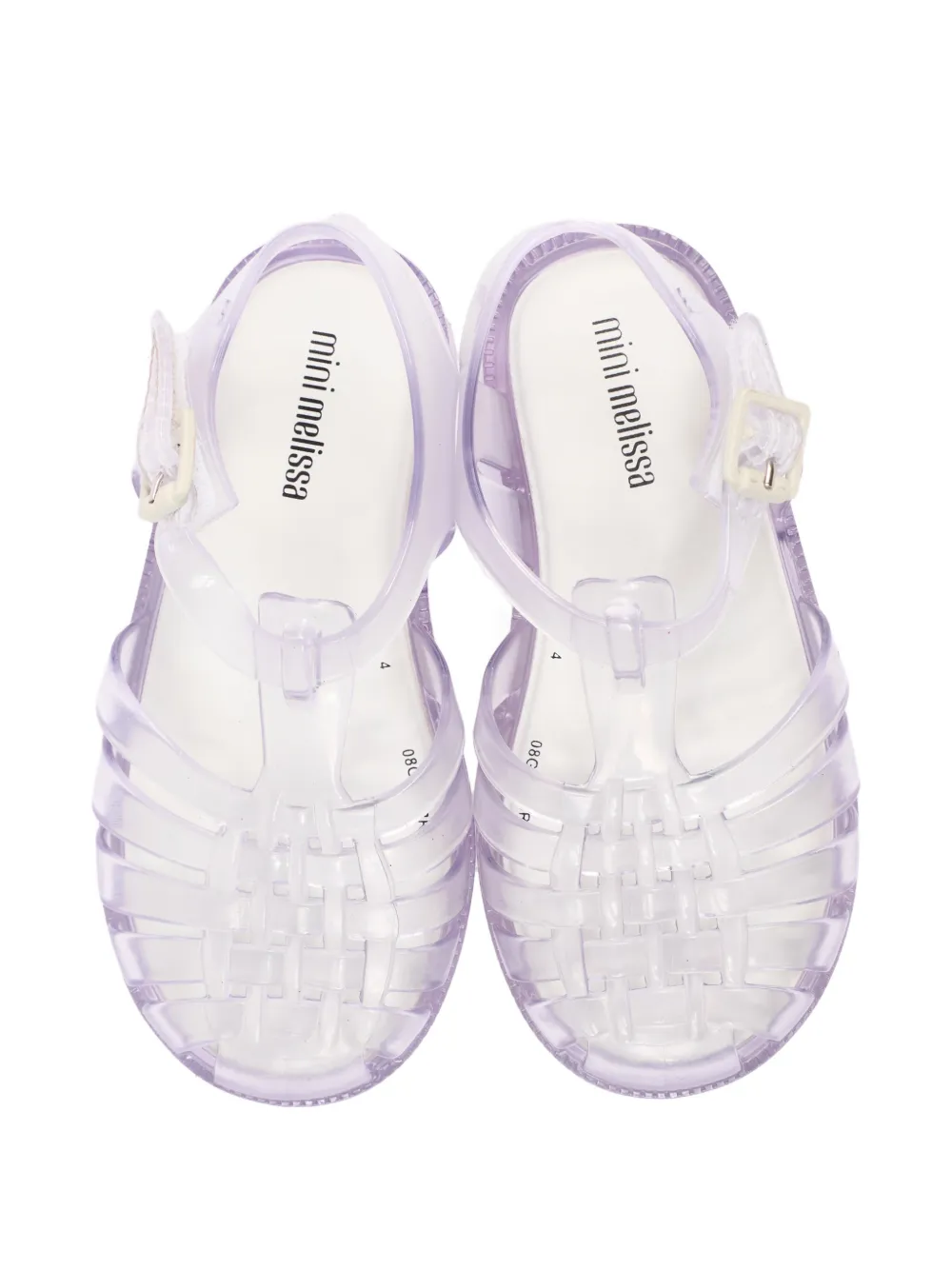 Mini Melissa Possession caged buckle-fastening sandals Beige