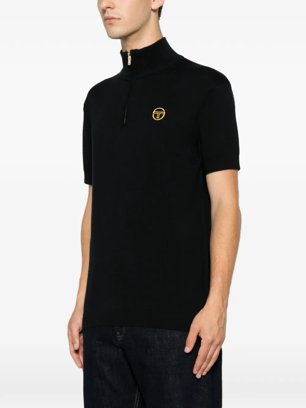 Sergio Tacchini Poloshirt met geborduurd logo Zwart