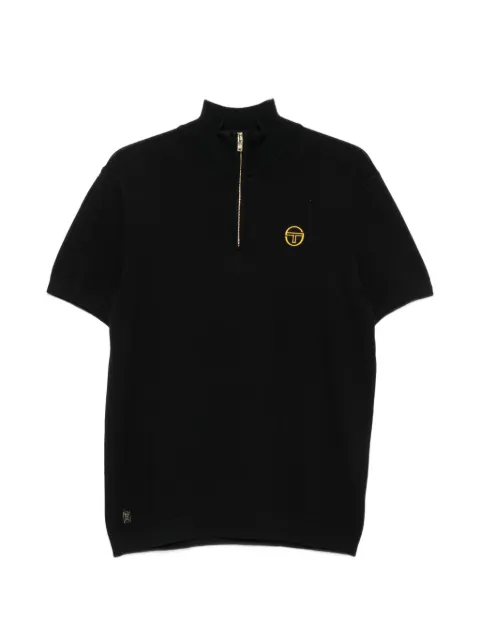 Sergio Tacchini logo-embroidered zip-neck polo shirt