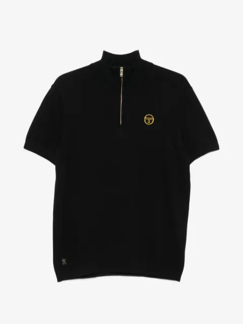 Sergio Tacchini logo-embroidered zip-neck polo shirt
