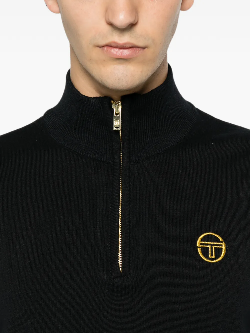 Sergio Tacchini Poloshirt met geborduurd logo Zwart