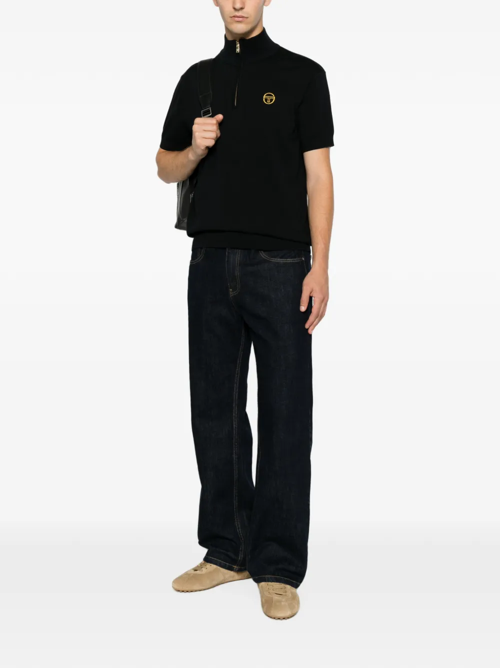 Sergio Tacchini Poloshirt met geborduurd logo Zwart
