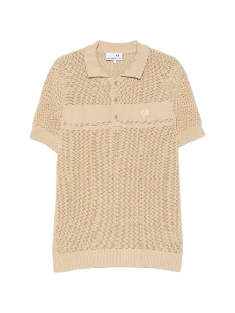 Sergio Tacchini pointelle-knit logo-embroidered polo shirt