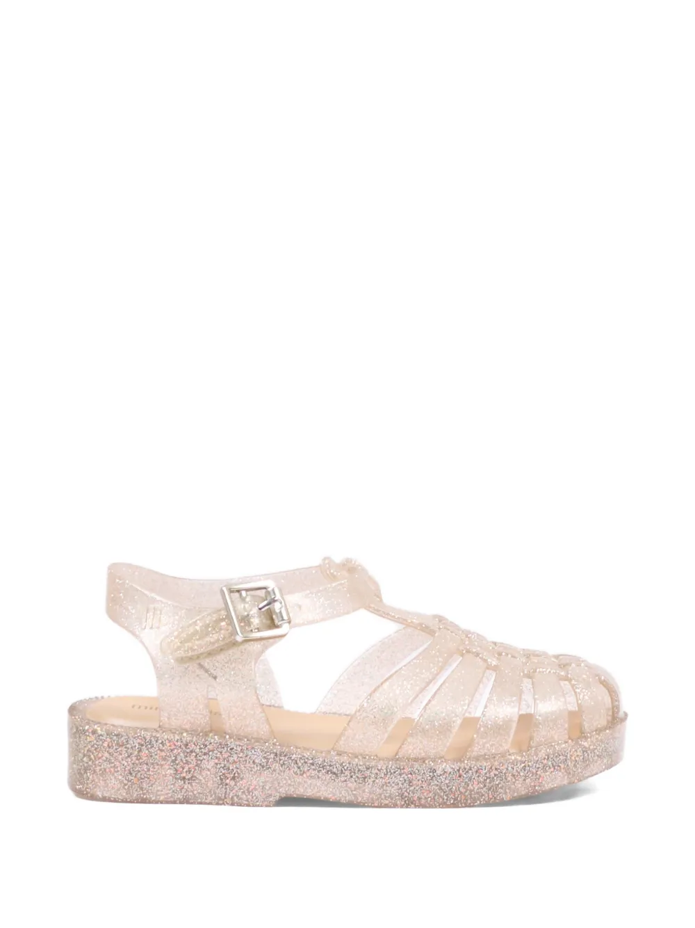 Mini Melissa Possession glitter-effect caged sandals Beige