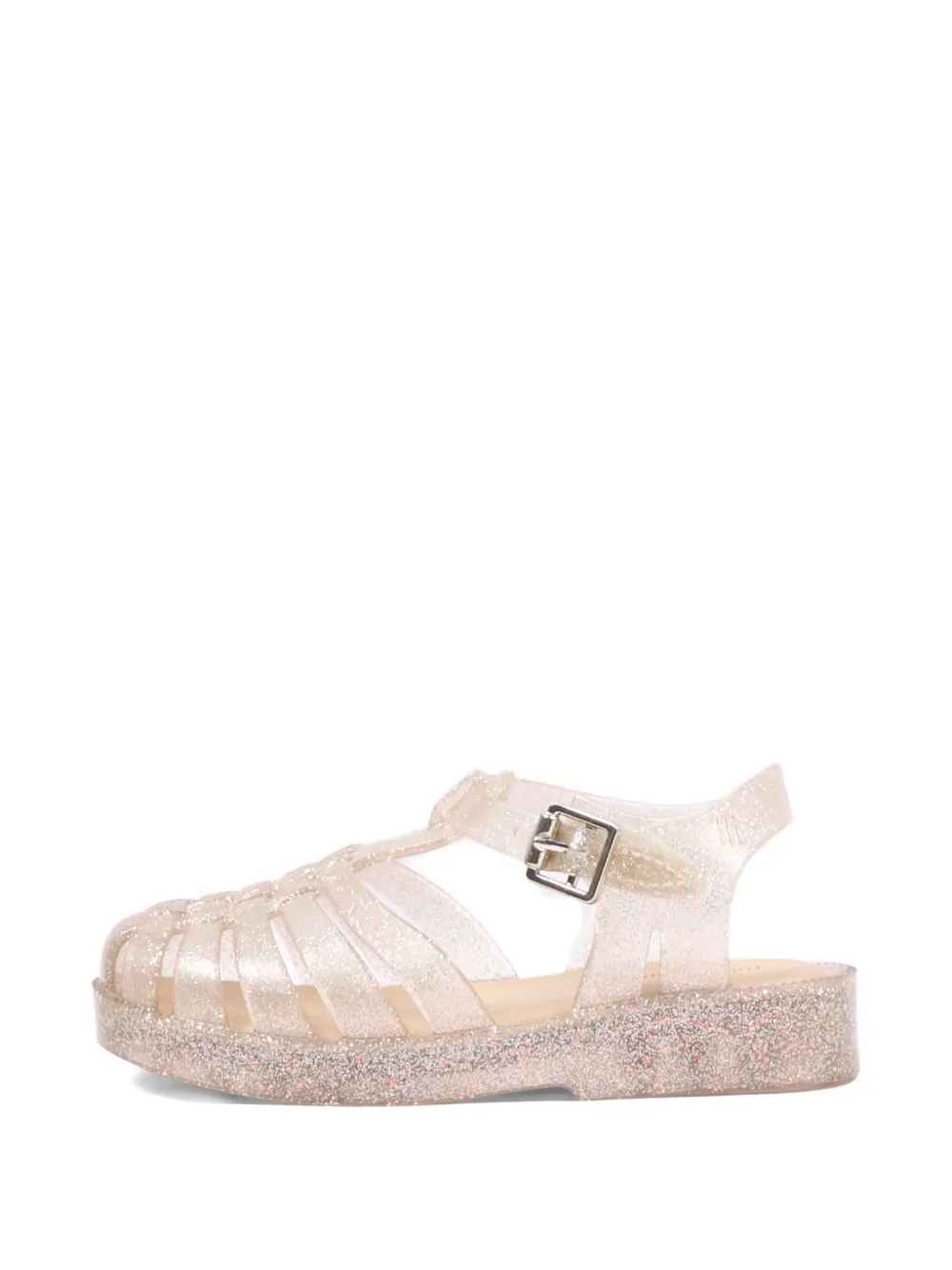Mini Melissa Possession glitter-effect caged sandals Beige