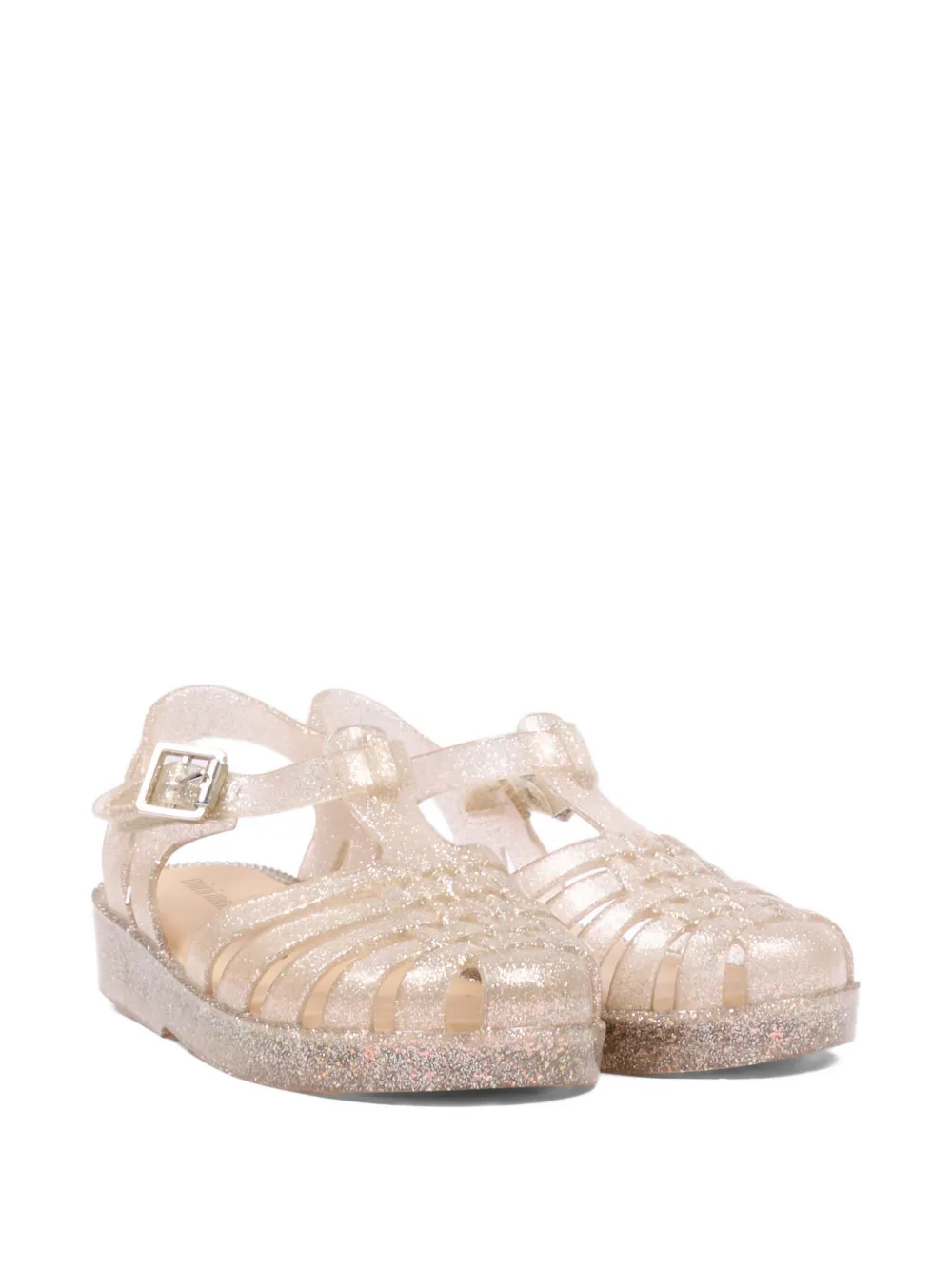 Mini Melissa Possession glitter-effect caged sandals - Toni neutri