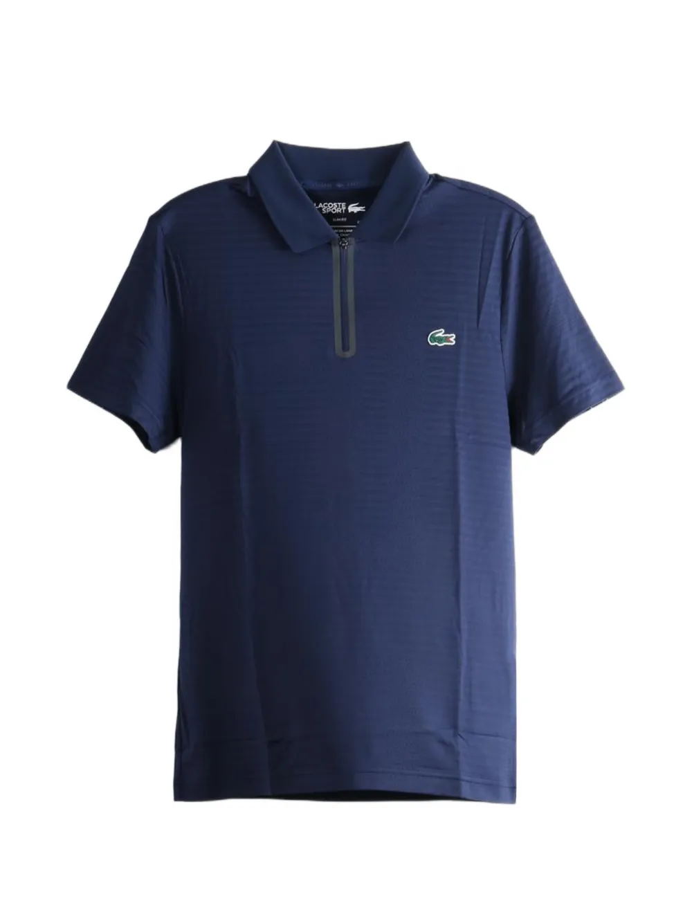 Lacoste logo-patch zip-fastening polo shirt - Blau