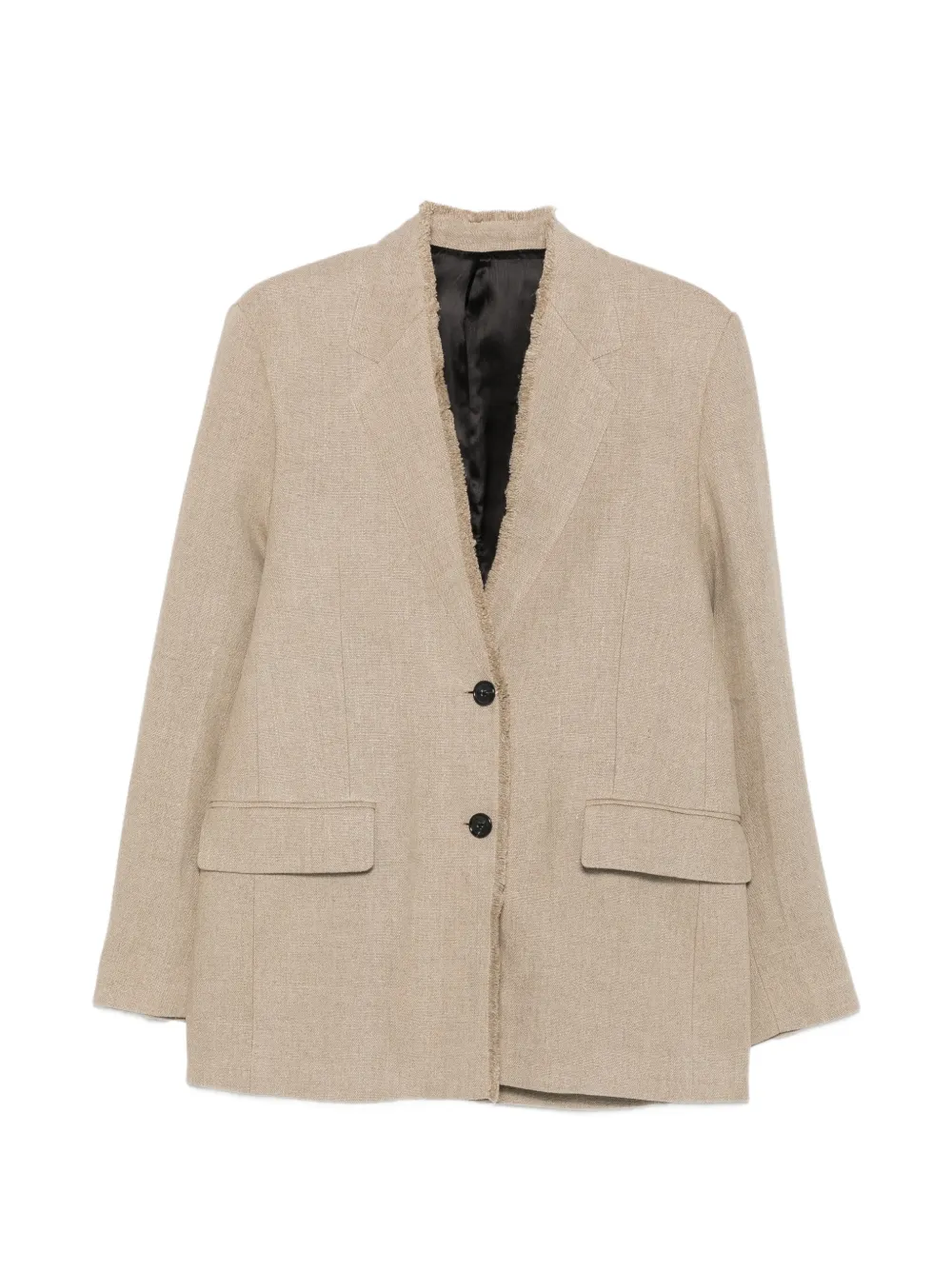 TOTEME frayed-edge single-breasted jacket - Schwarz