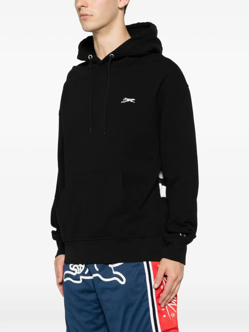 ICECREAM Hoodie met trekkoord en patch Zwart