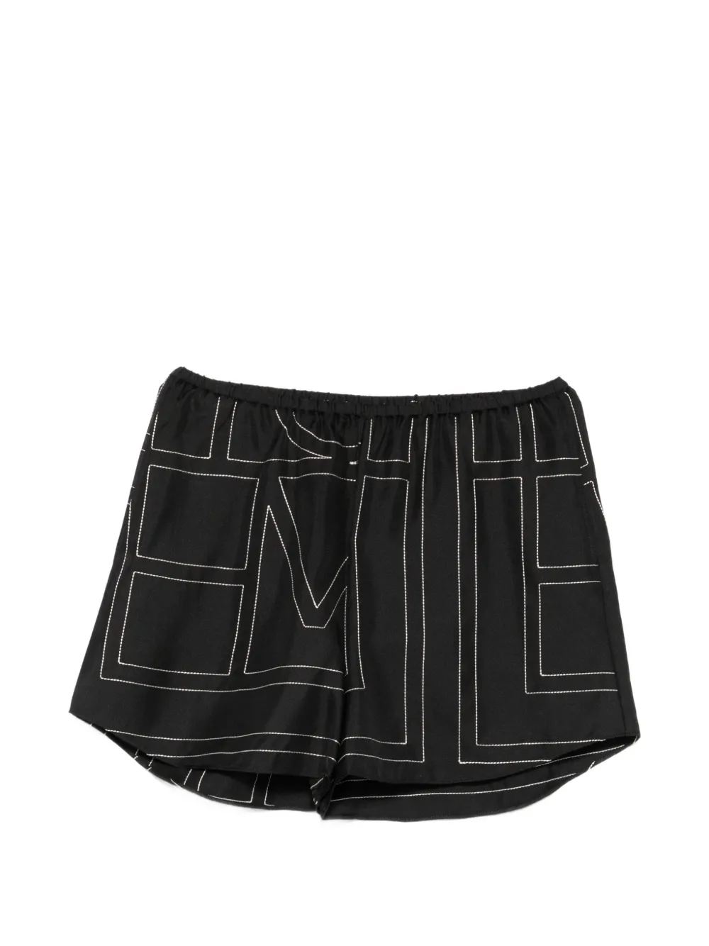 TOTEME geometric-print elasticated shorts - Nero