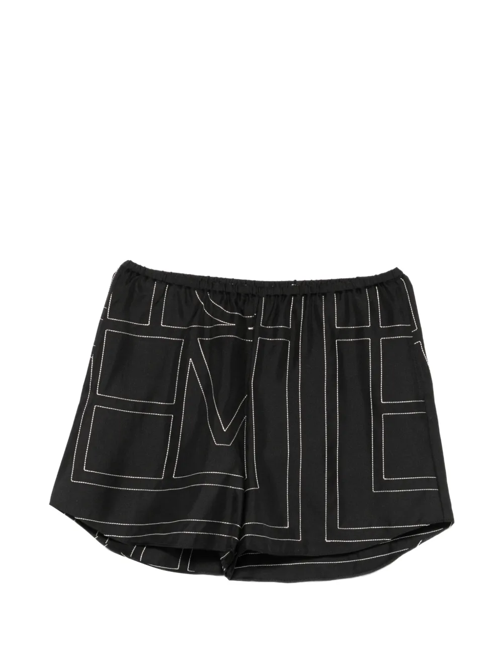 TOTEME geometric-print elasticated shorts - Black