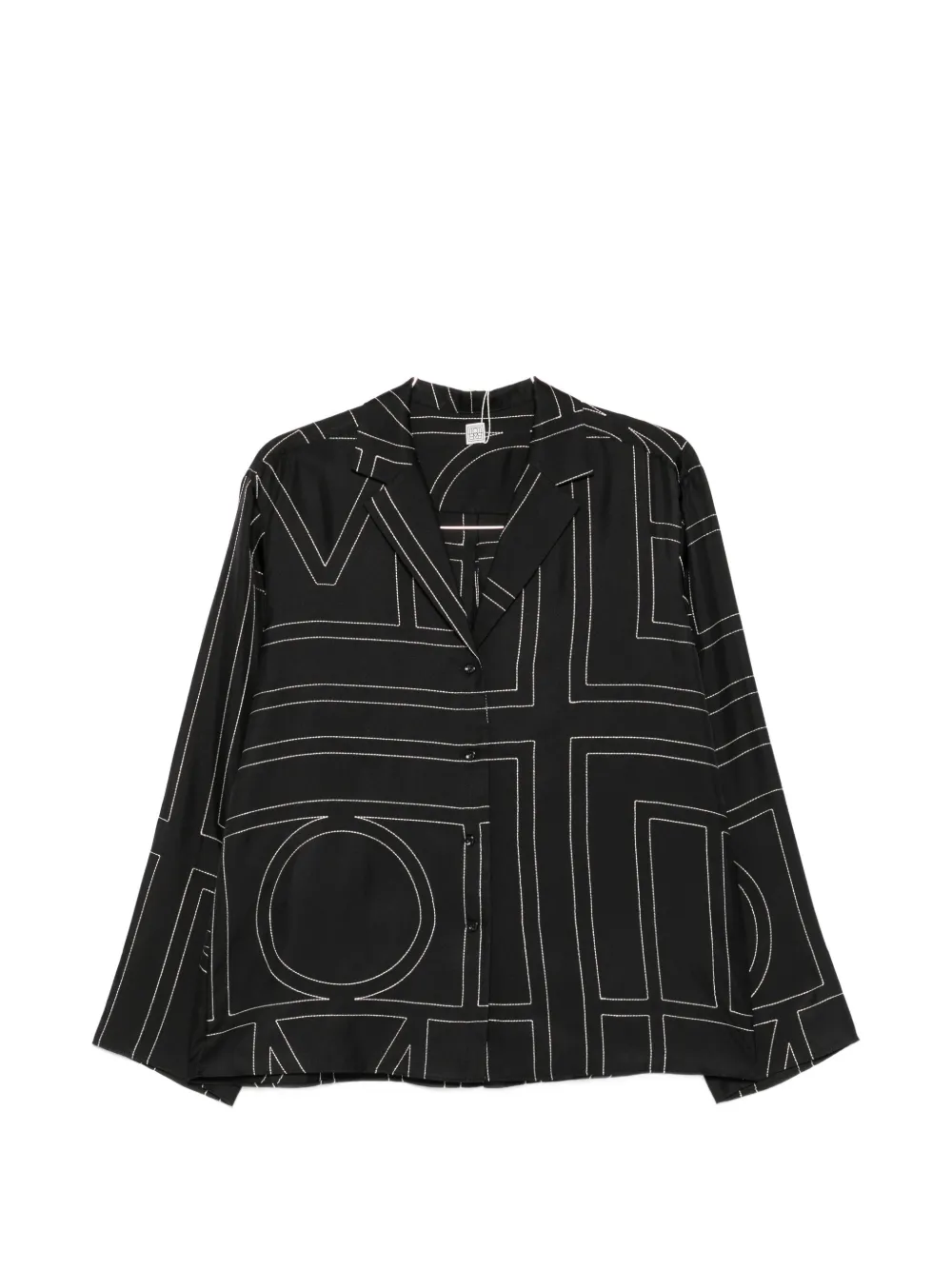 TOTEME monogram-print silk shirt - Nero