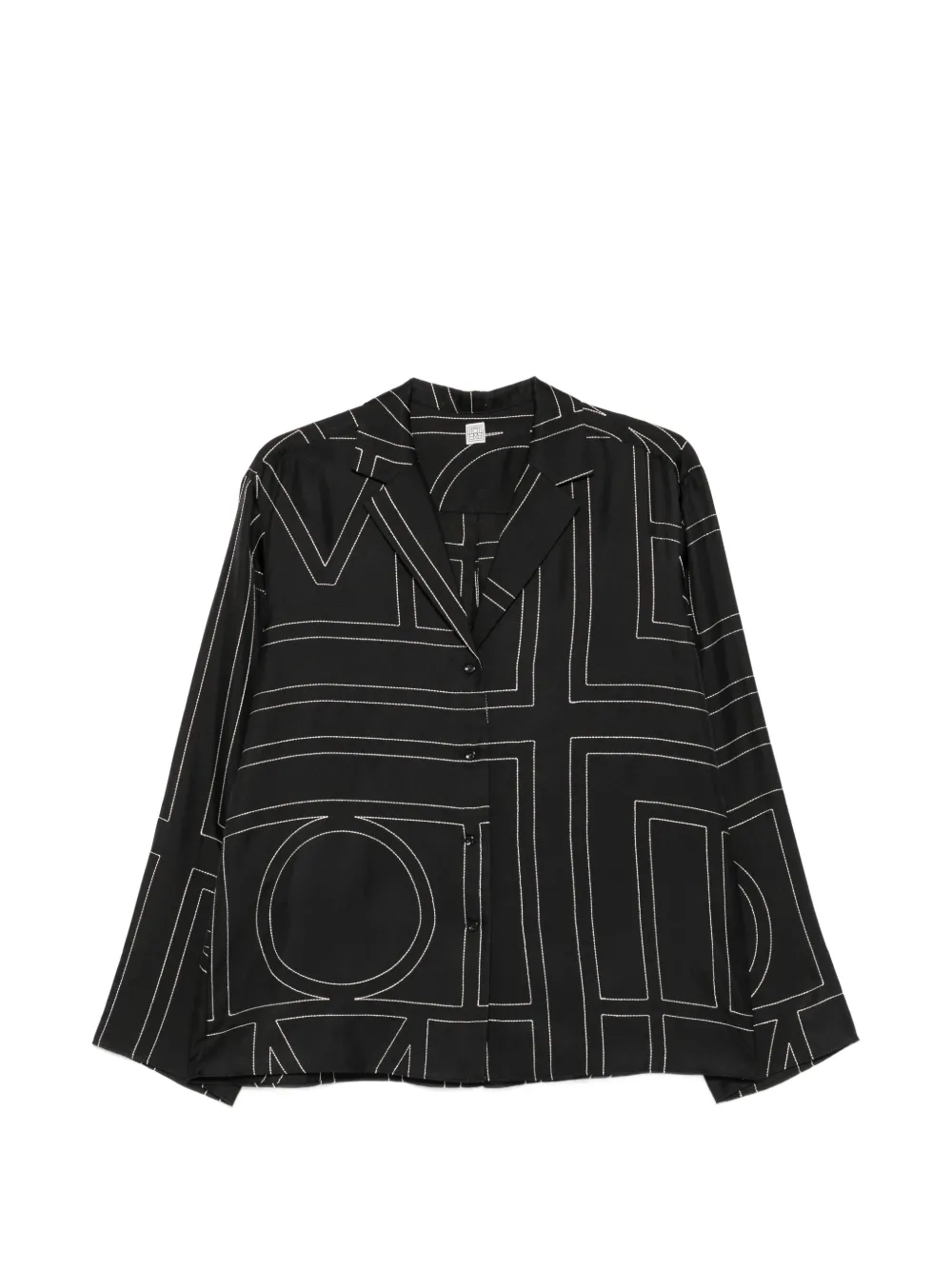 TOTEME monogram-print silk shirt - Schwarz