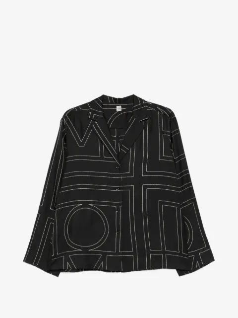 TOTEME monogram-print silk shirt
