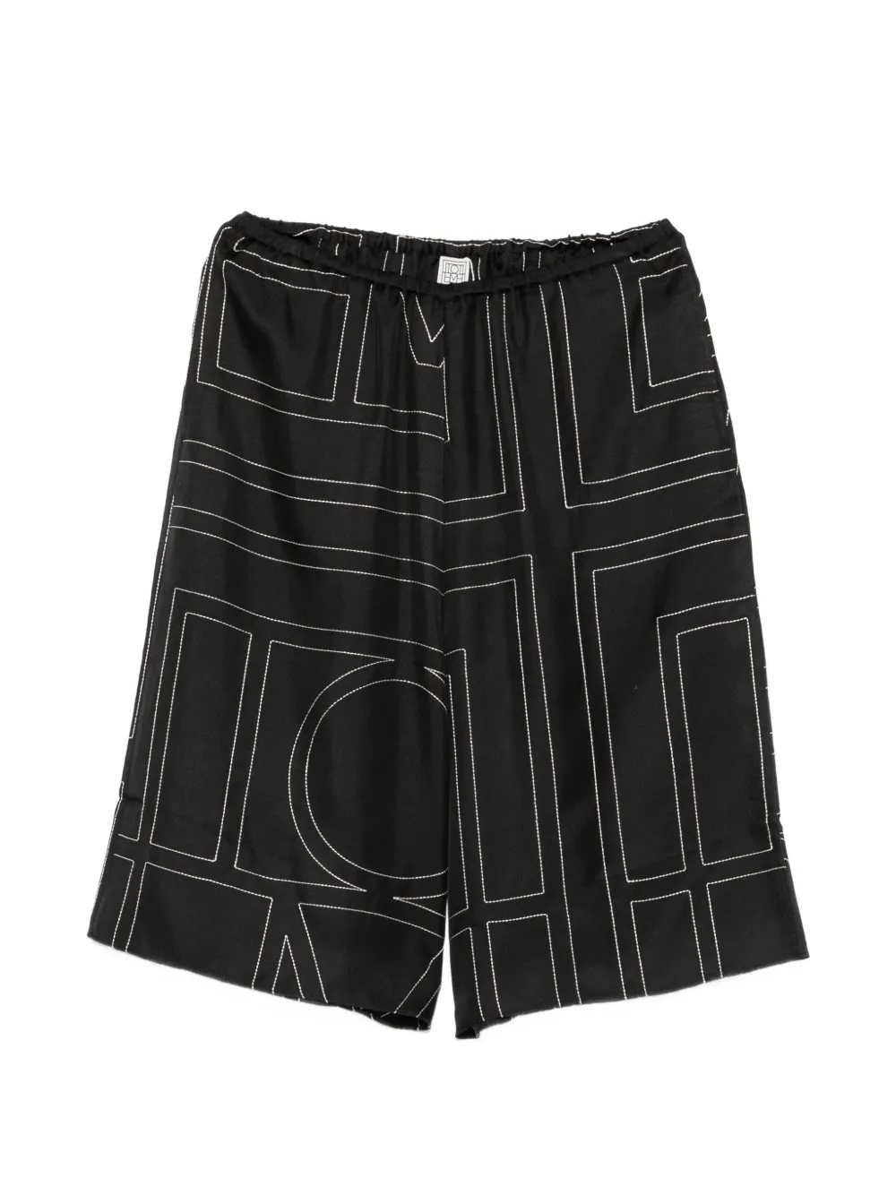 TOTEME monogram-print shorts - Nero