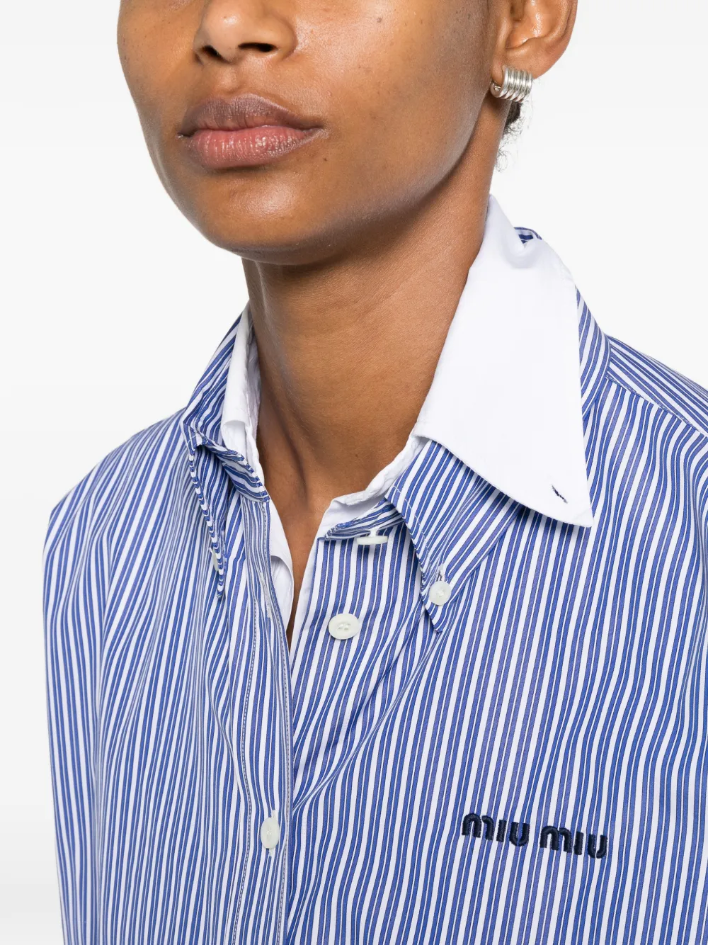 Miu Gestreept shirt Blauw