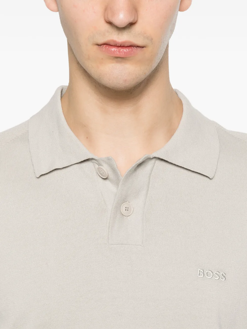 BOSS Sweater met geborduurd logo Beige