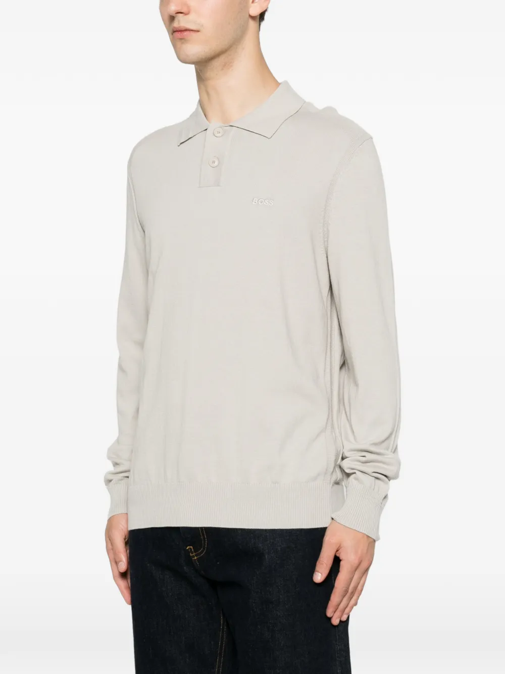 BOSS Sweater met geborduurd logo Beige