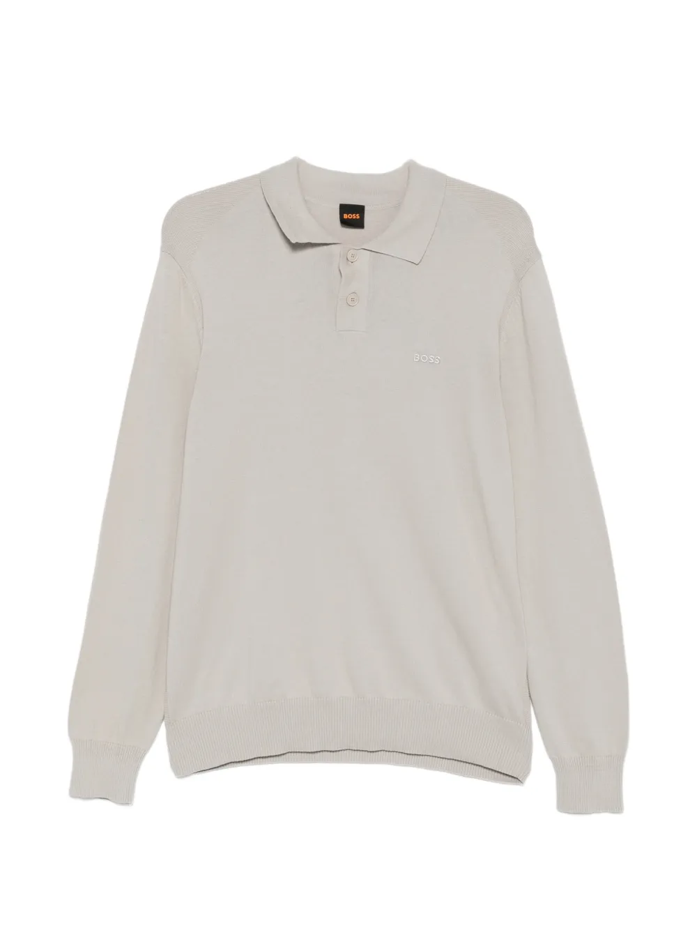 BOSS logo-embroidered polo-collar sweater - Nude