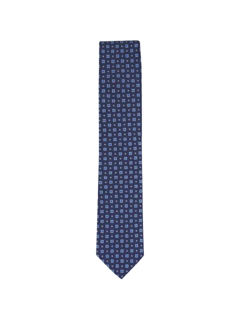 Eton geometric-print silk tie