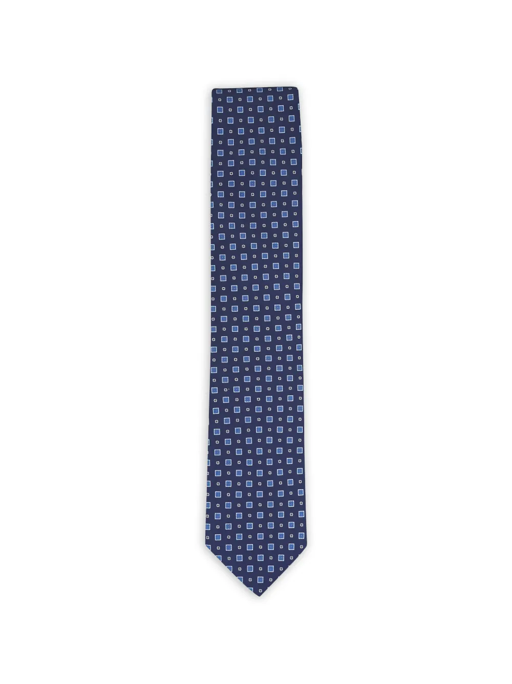 Eton geometric-print silk tie - Blu