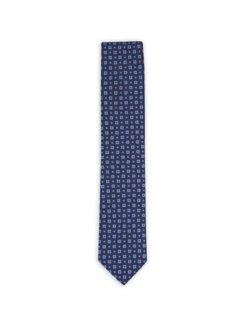Eton geometric-print silk tie