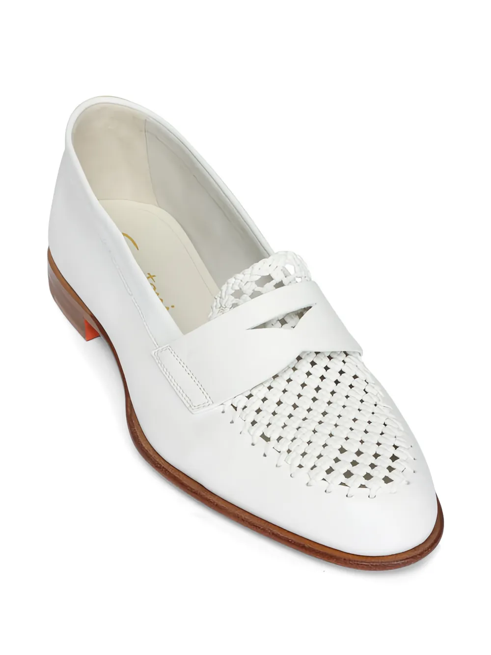 Santoni Luce woven-leather loafers Wit