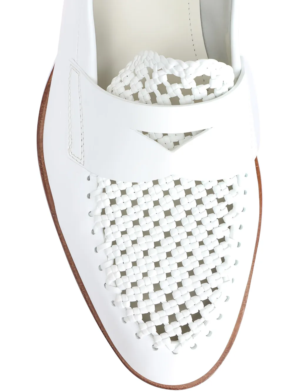 Santoni Luce woven-leather loafers Wit