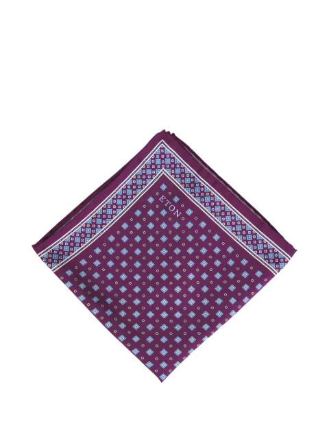 Eton geometric-print pocket square