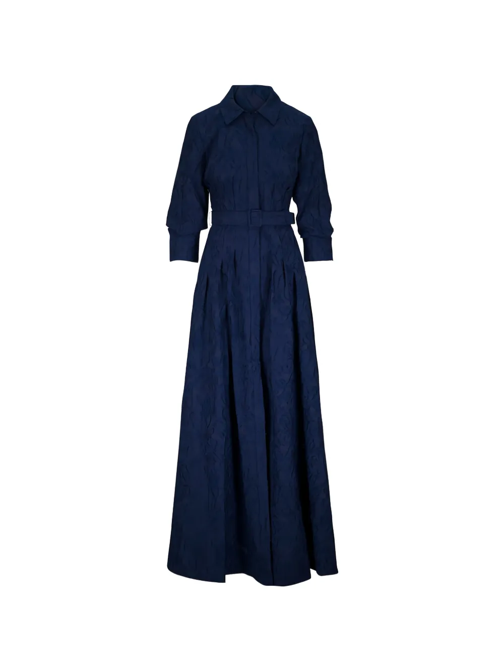 Simkhai belted jacquard-effect maxi dress - Blu