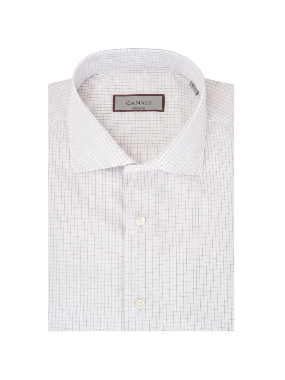 Canali check-pattern cotton shirt - Weiß