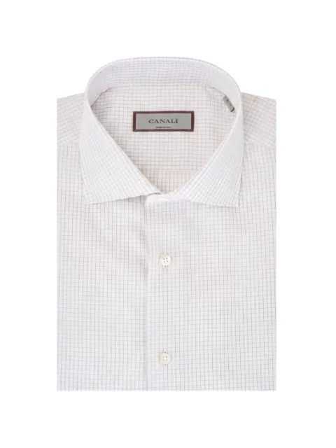 Canali check-pattern cotton shirt