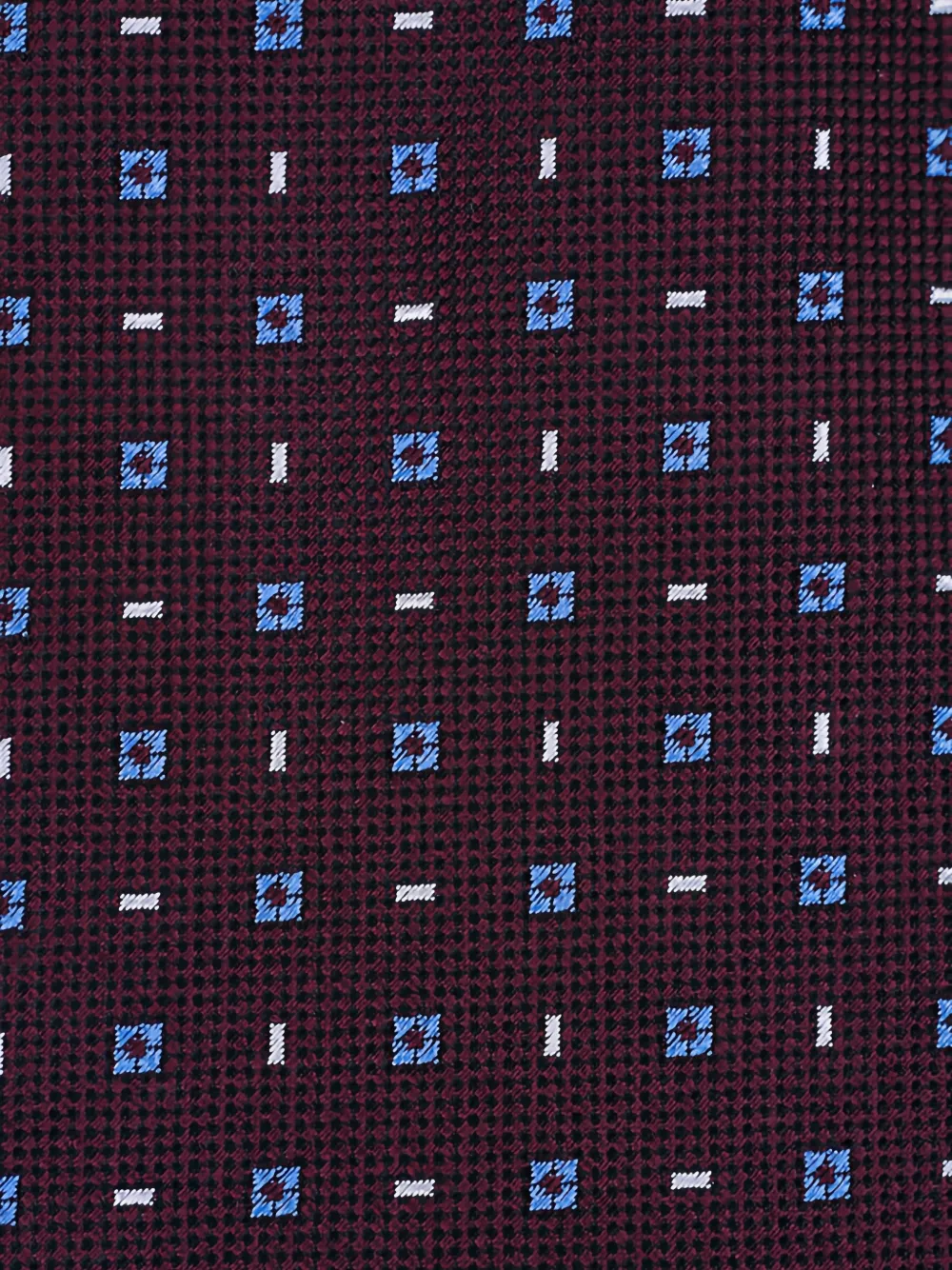 Zegna Zijden stropdas met geometrisch patroon Rood