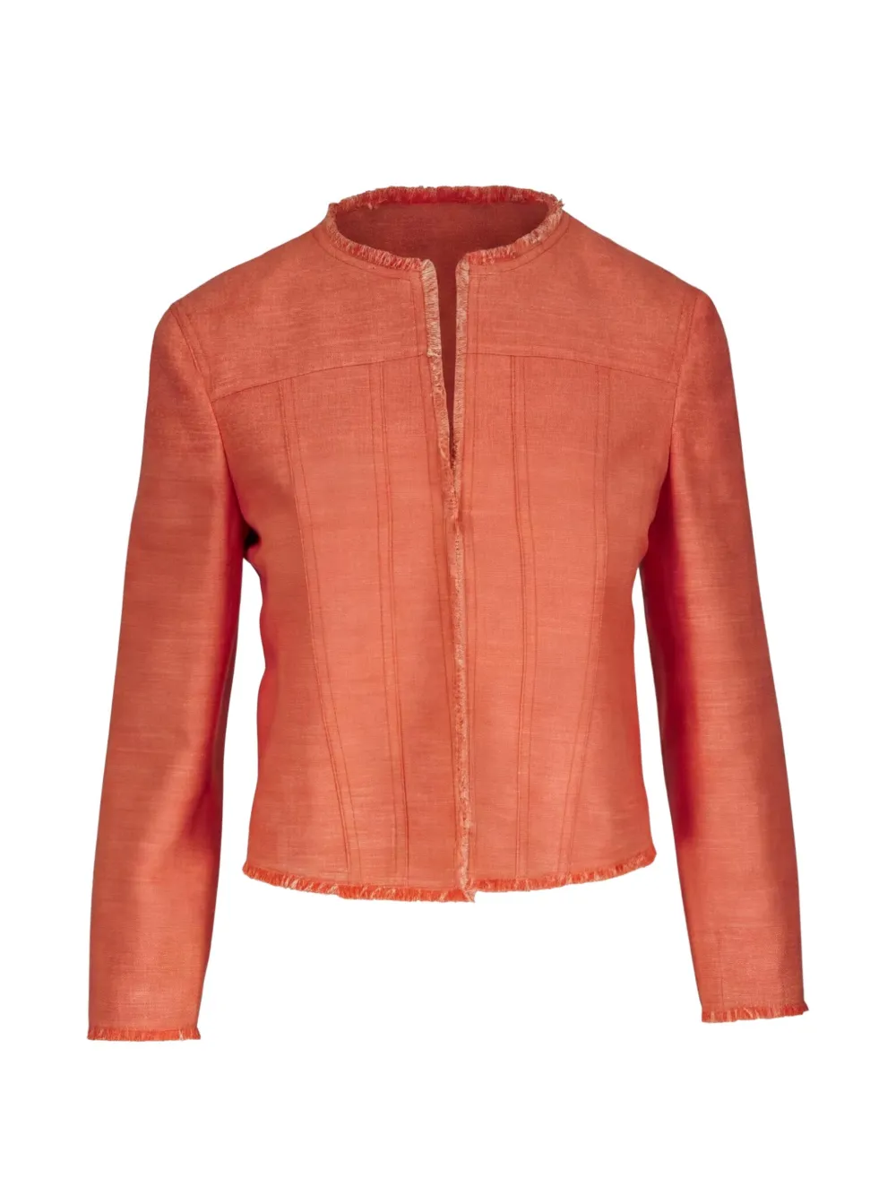 Akris Punto frayed-trim cropped jacket - Orange