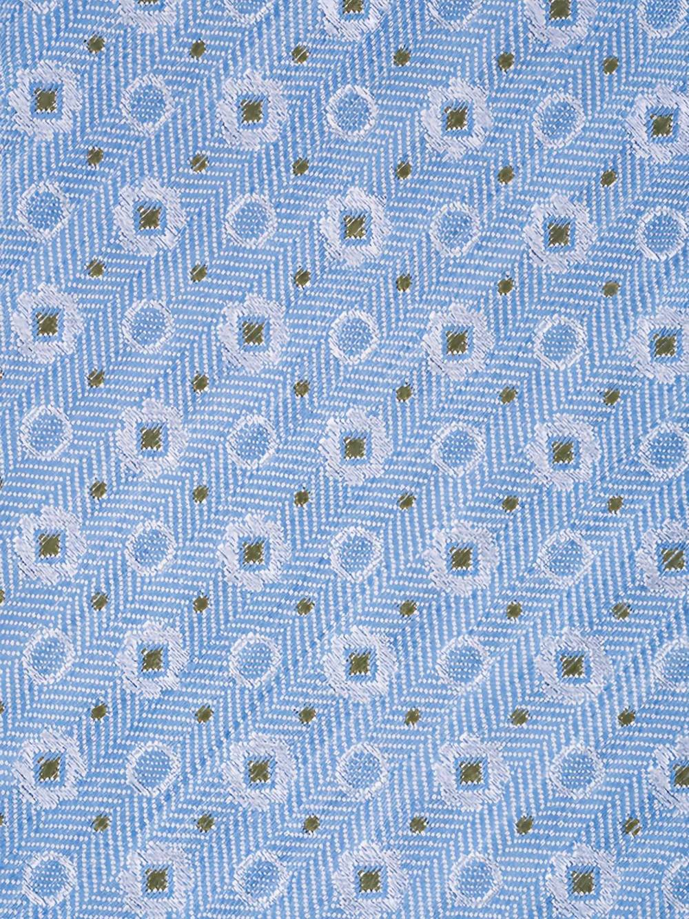 Zegna Stropdas met geometrisch patroon en visgraatpatroon Blauw