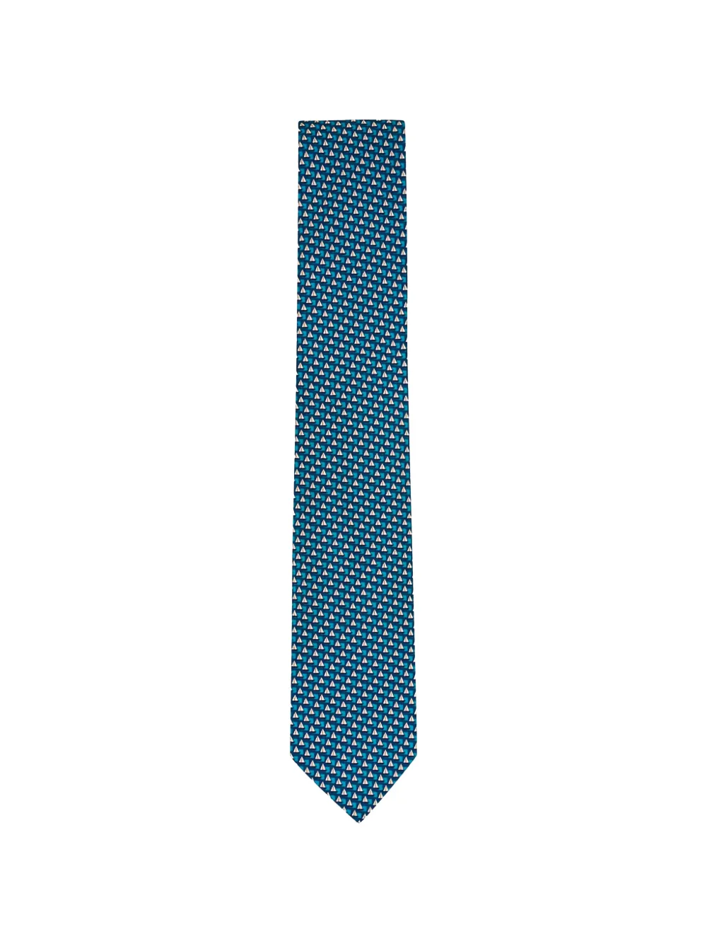 Zegna sailboat-print silk tie - Blu