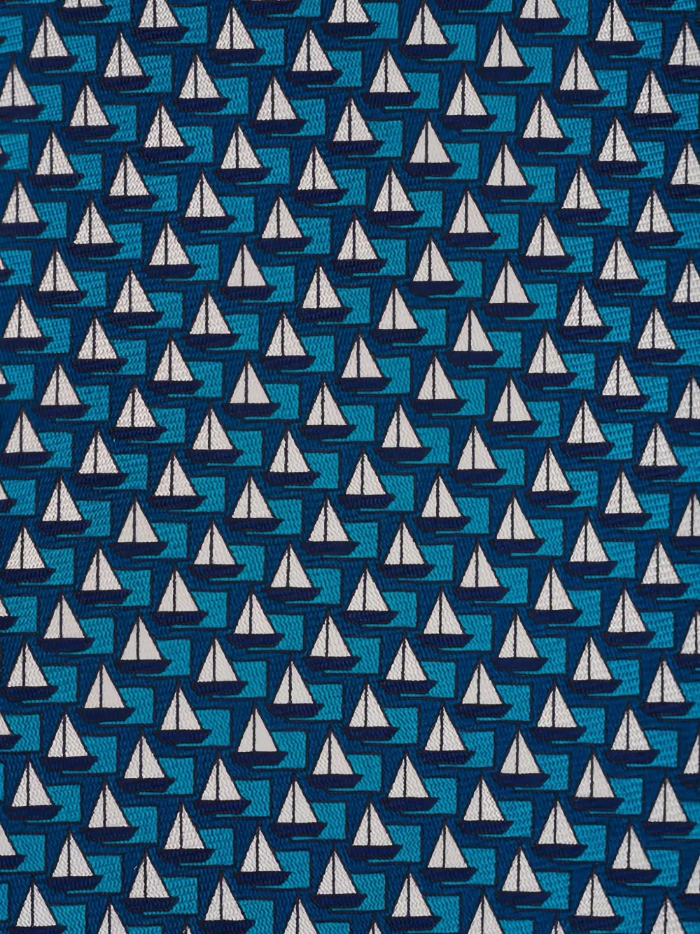 Zegna Zijden stropdas met zeilbootprint Blauw