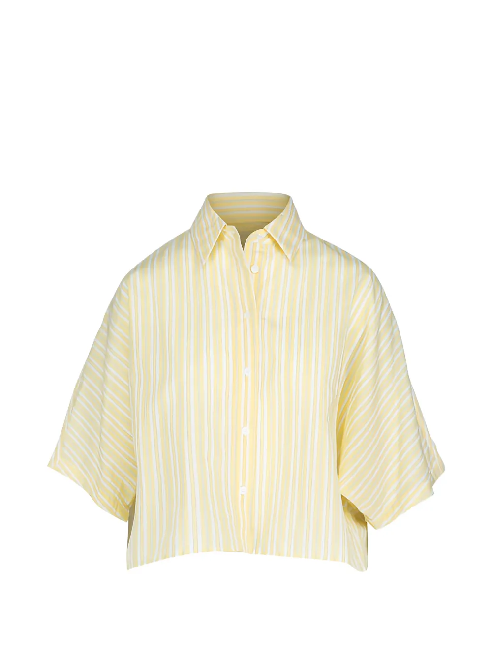 AGOLDE striped cropped shirt - Giallo