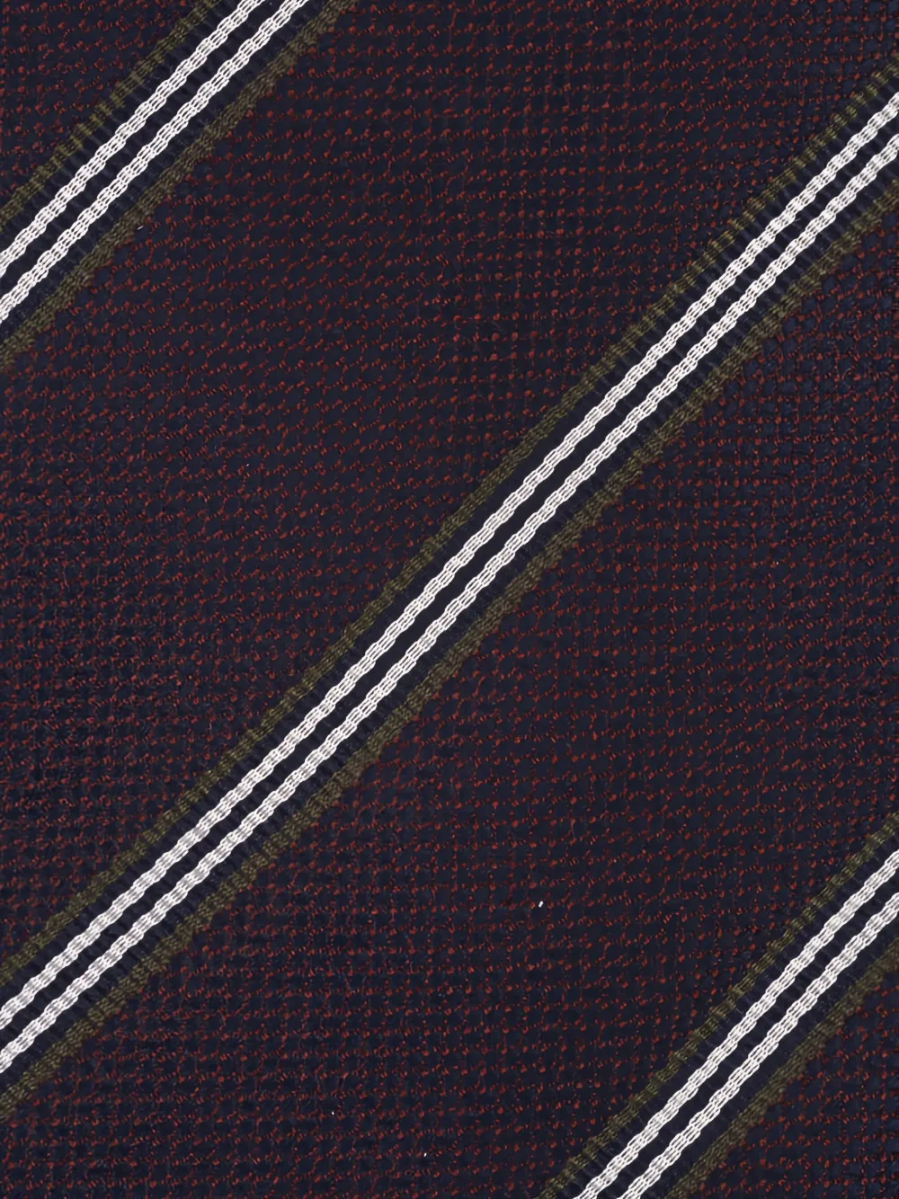  Eton Corbata De Seda A Rayas - Rojo 