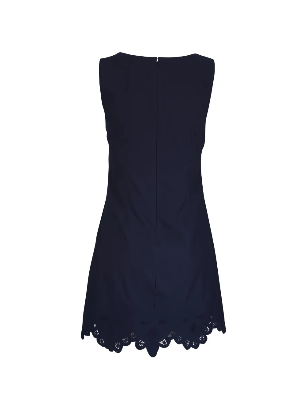 Veronica Beard Broderie anglaise jurk met gewelfde afwerking Blauw