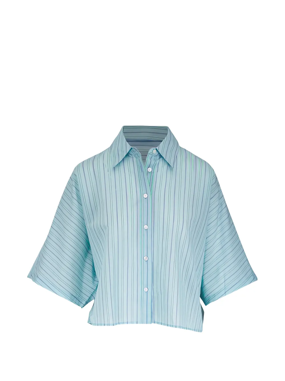 AGOLDE Merrin striped cropped shirt - Blu